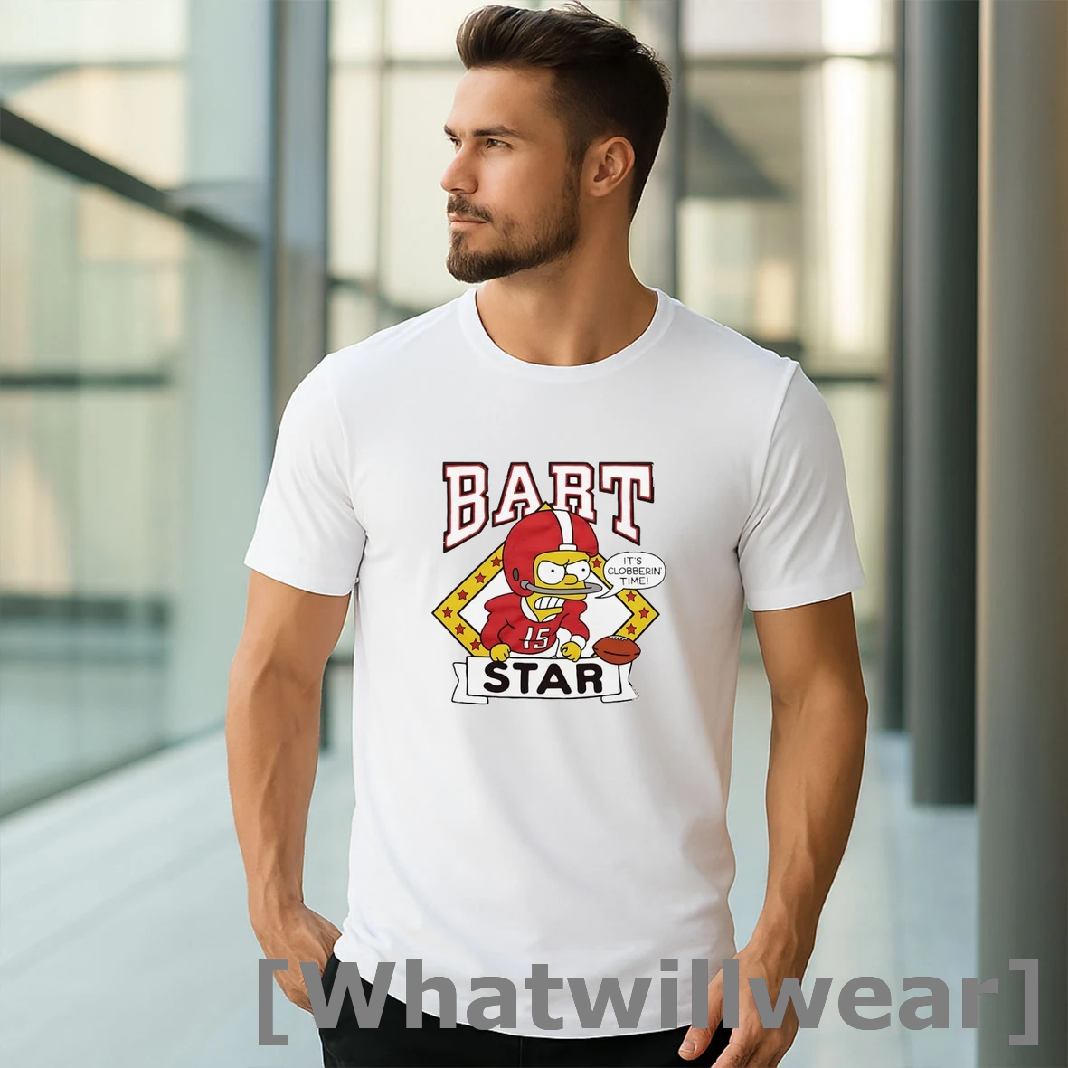 Official The Simpsons Bart Star Its Clobberin Time Tshirts Sweater