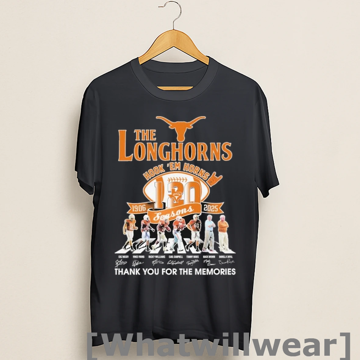 Official The Texas Longhorns 1906 2025 120th Anniversary Season Hook Em Horns Thank You For The Memories Abbey Road Signatures Shirts