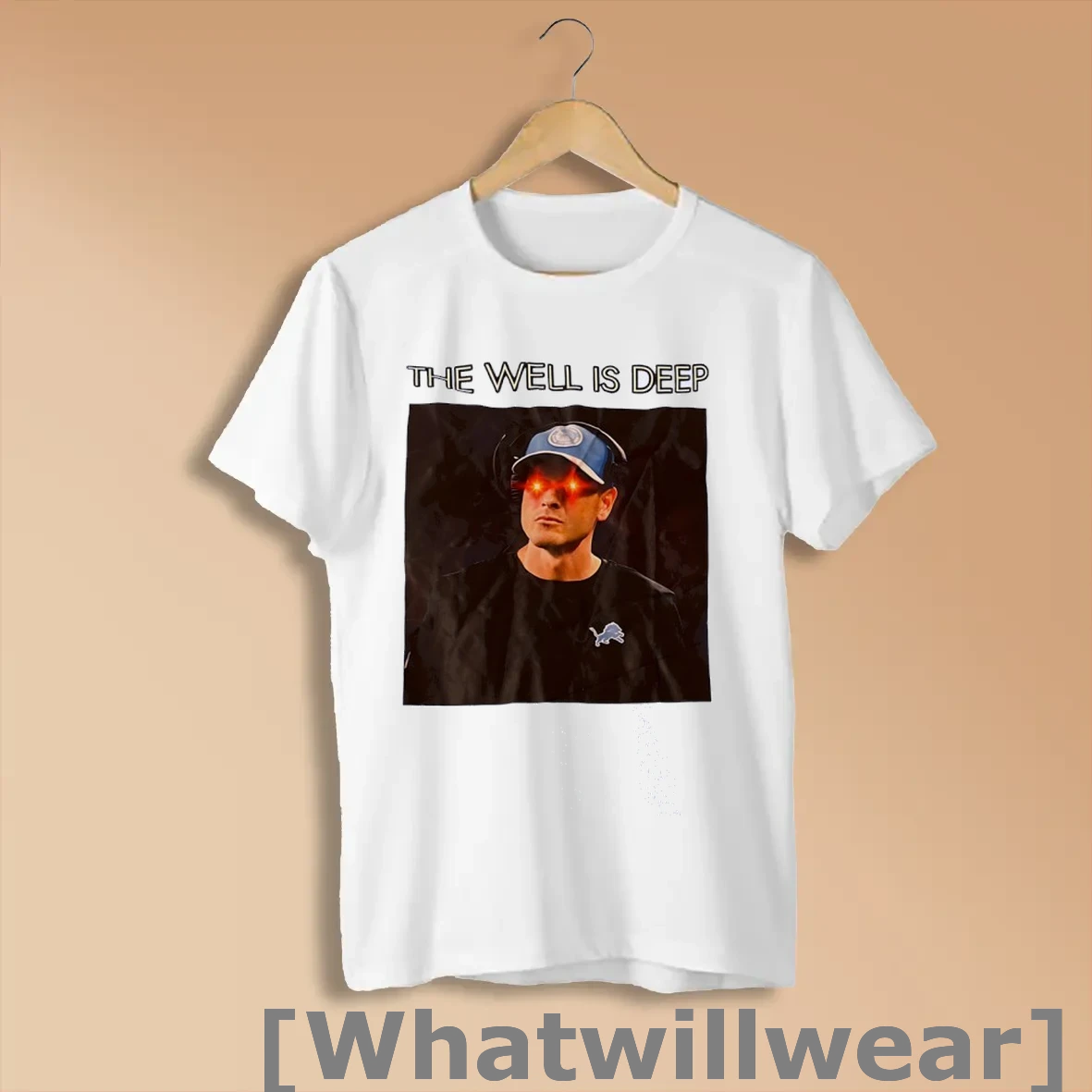 Official The Well Is Deep Dan Campbell Laser Eyes Detroit Lions Football Shirts