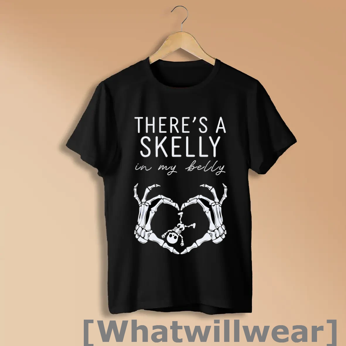 Official Theres A Skelly In My Belly Black Shirts
