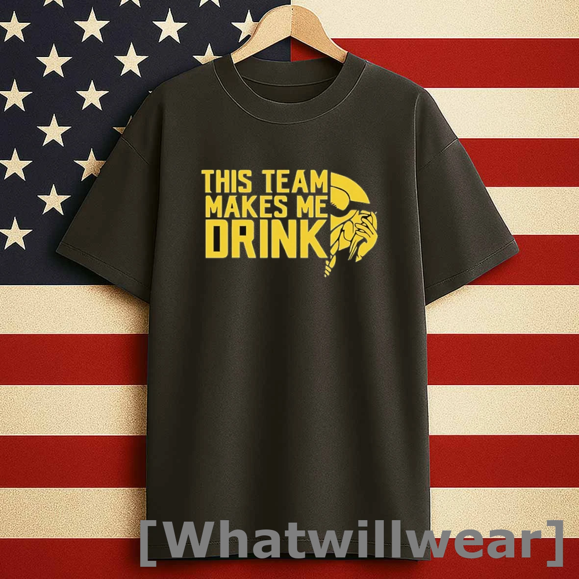 Official This Team Makes Me Drink Minnesota Vikings Funny Logo Tshirts Sweater