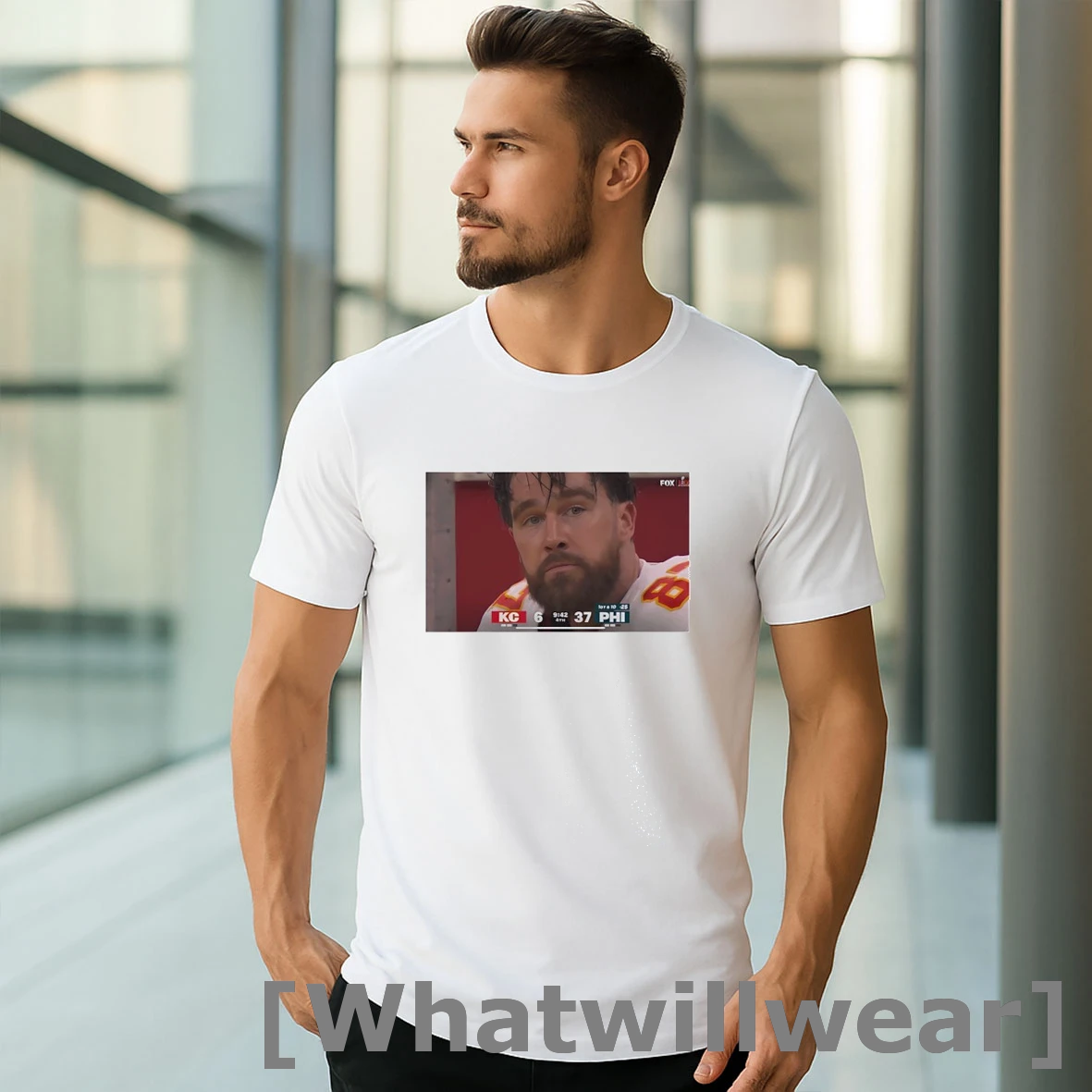 Official Travis Kelce Kansas City Chiefs Vs Philadelphia Eagles Photo Tshirts Sweater