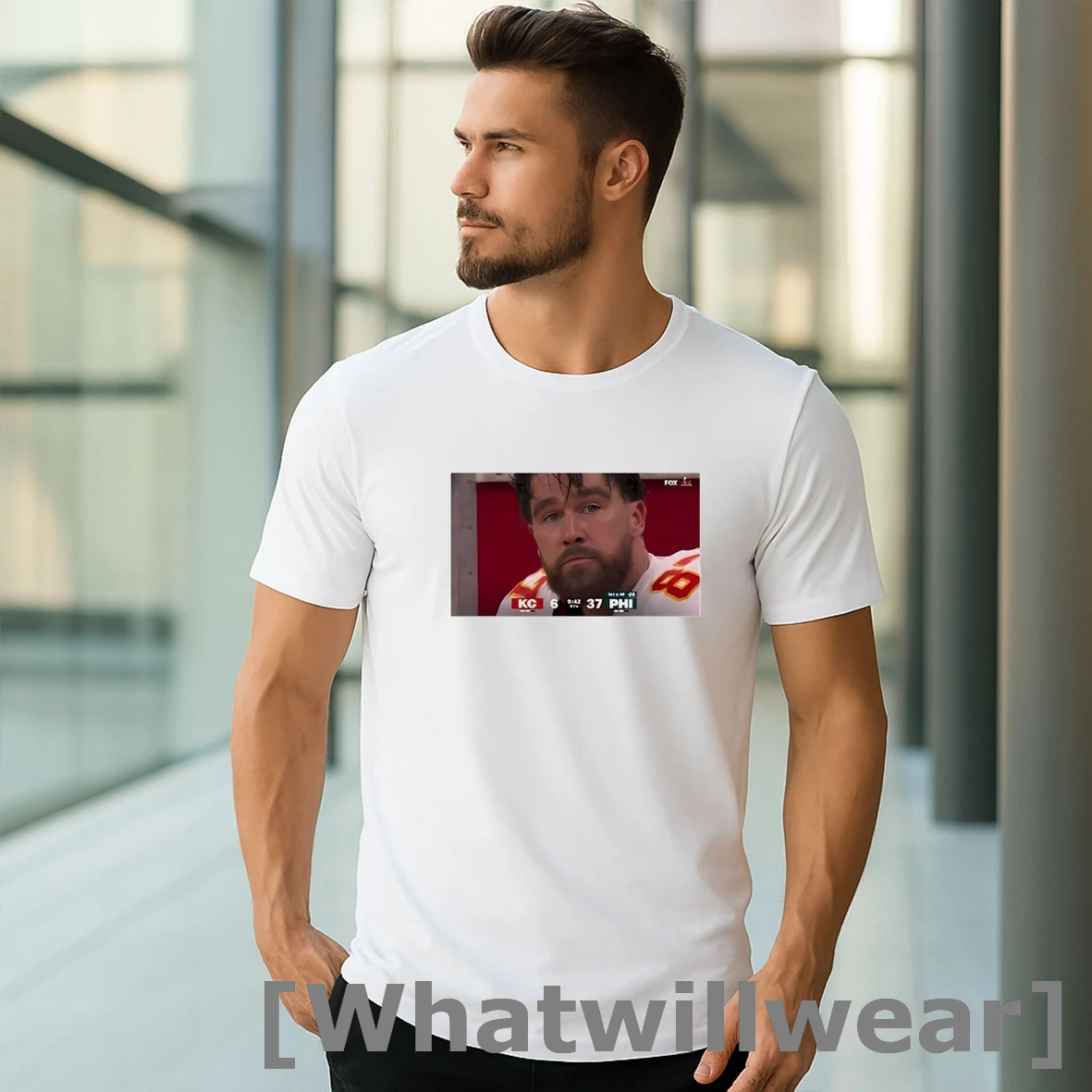 Official Travis Kelces Face In That Loss Shirts