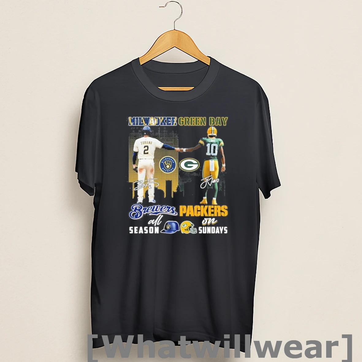 Official Turang Milwaukee Brewers All Season And Love Green Bay Packers On Sundays Shirts