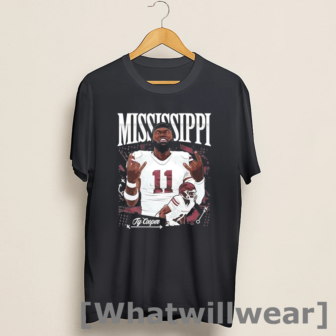 Official Ty Cooper Horns Up Mississippi State Shirts