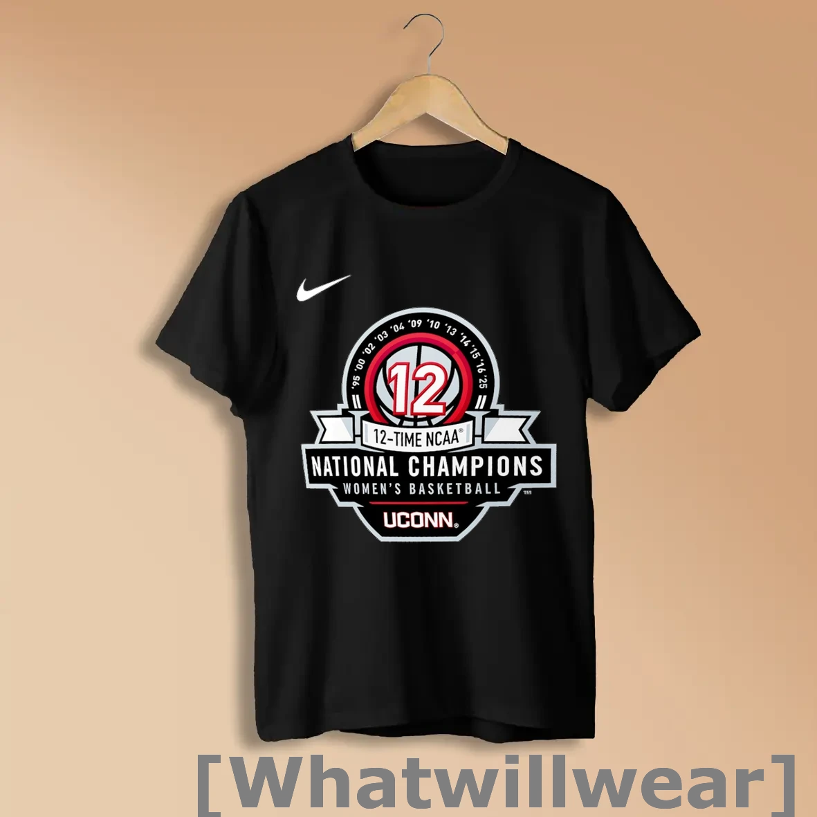 Official Uconn Huskies Nike 12 Time Ncaa National Champions Womens Basketball Black Shirts