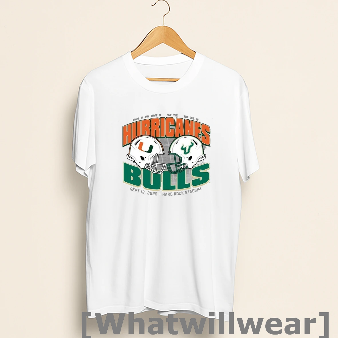 Official University Of South Florida Bulls Vs Miami Hurricanes 2025 Gameday Rivalry Shirts