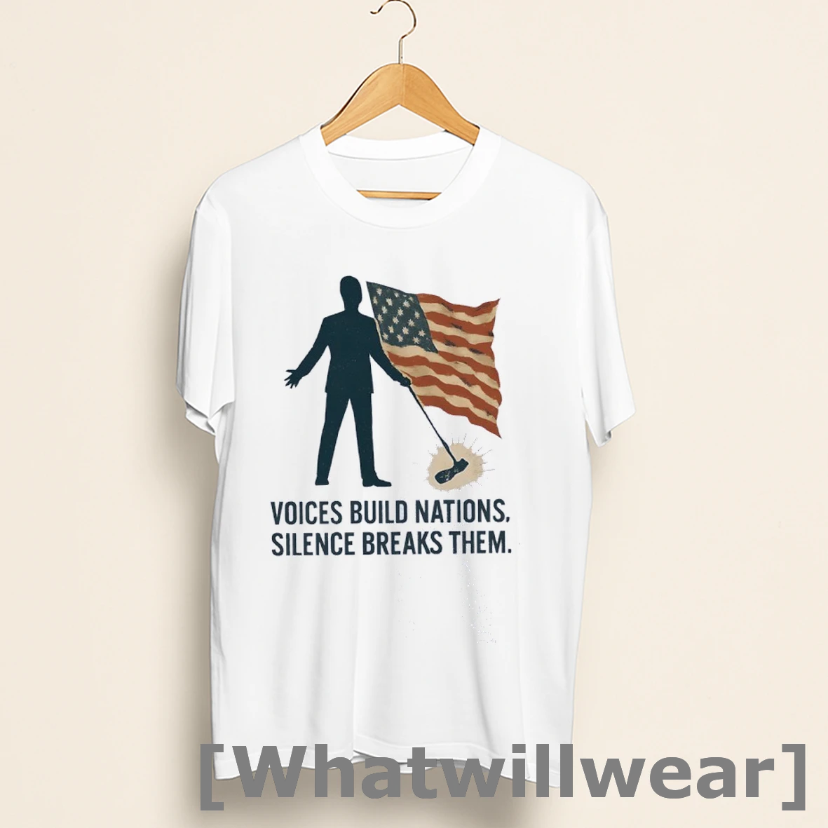 Official Voices Build Nations Silence Breaks Them Usa Flag Shirts