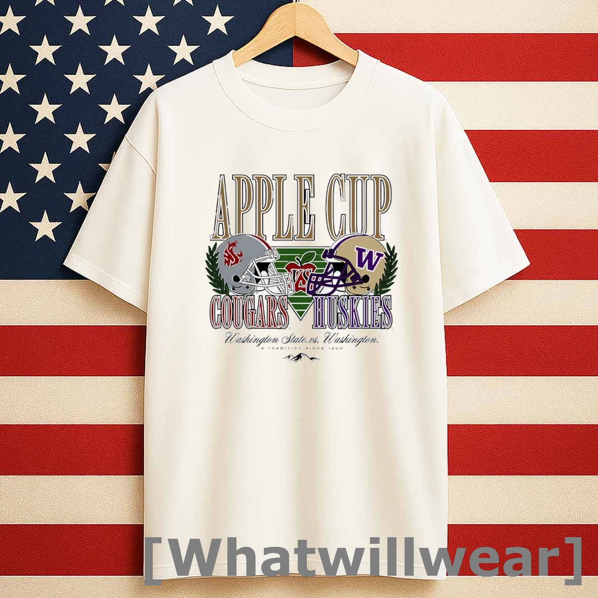 Official Washington State Cougars And Washington Huskies Football Apple Cup Rivalry Helmet Tshirts Sweater