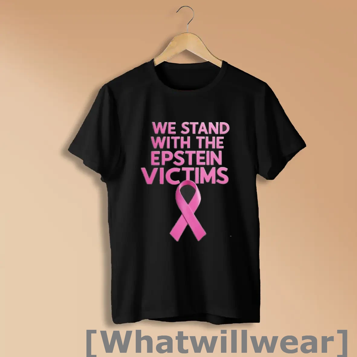 Official We Stand With The Epstein Victims Breast Cancer Awareness Parody Shirts