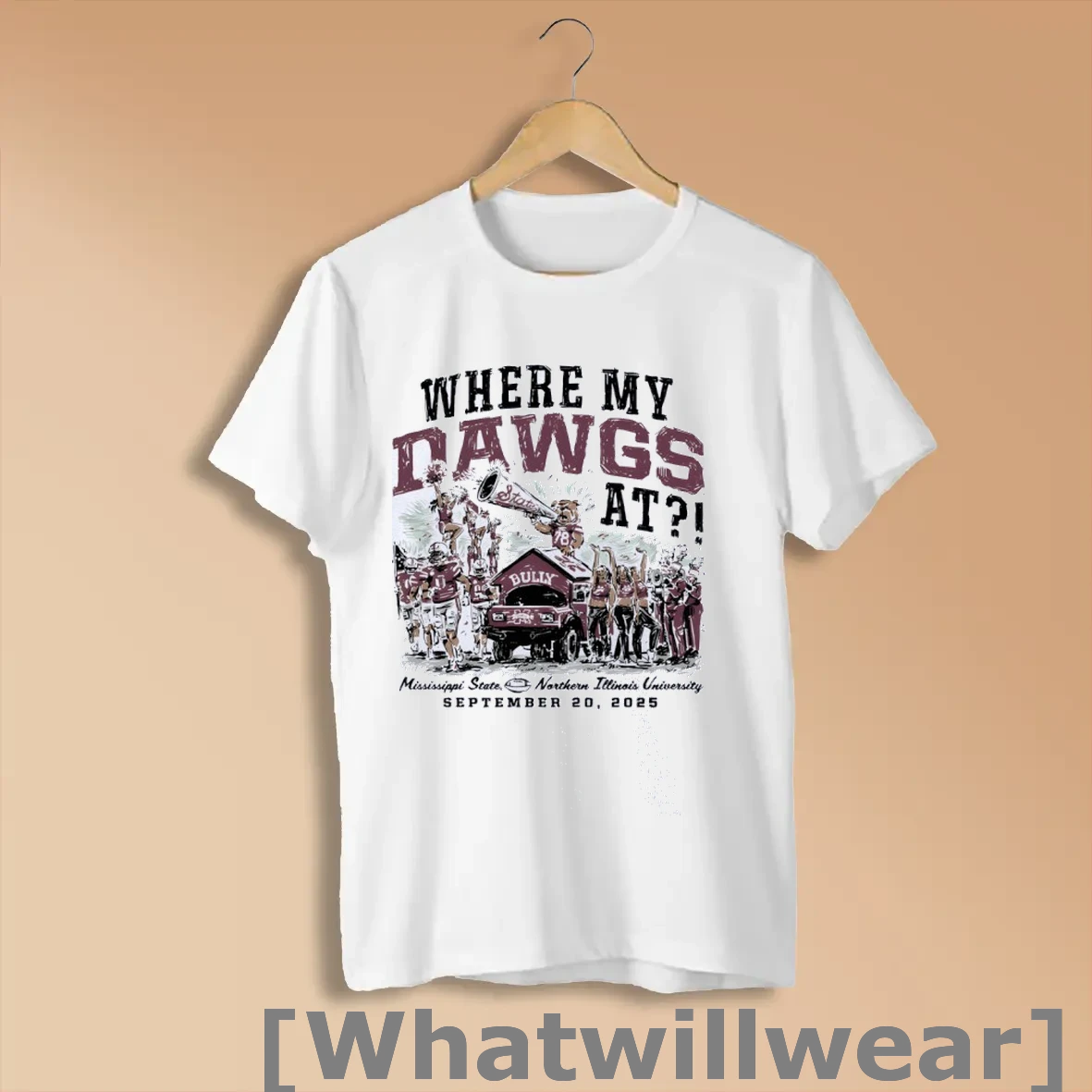 Official Where My Dawgs At Northern Illinois Vs Mississippi State Game Day 2025 Shirts
