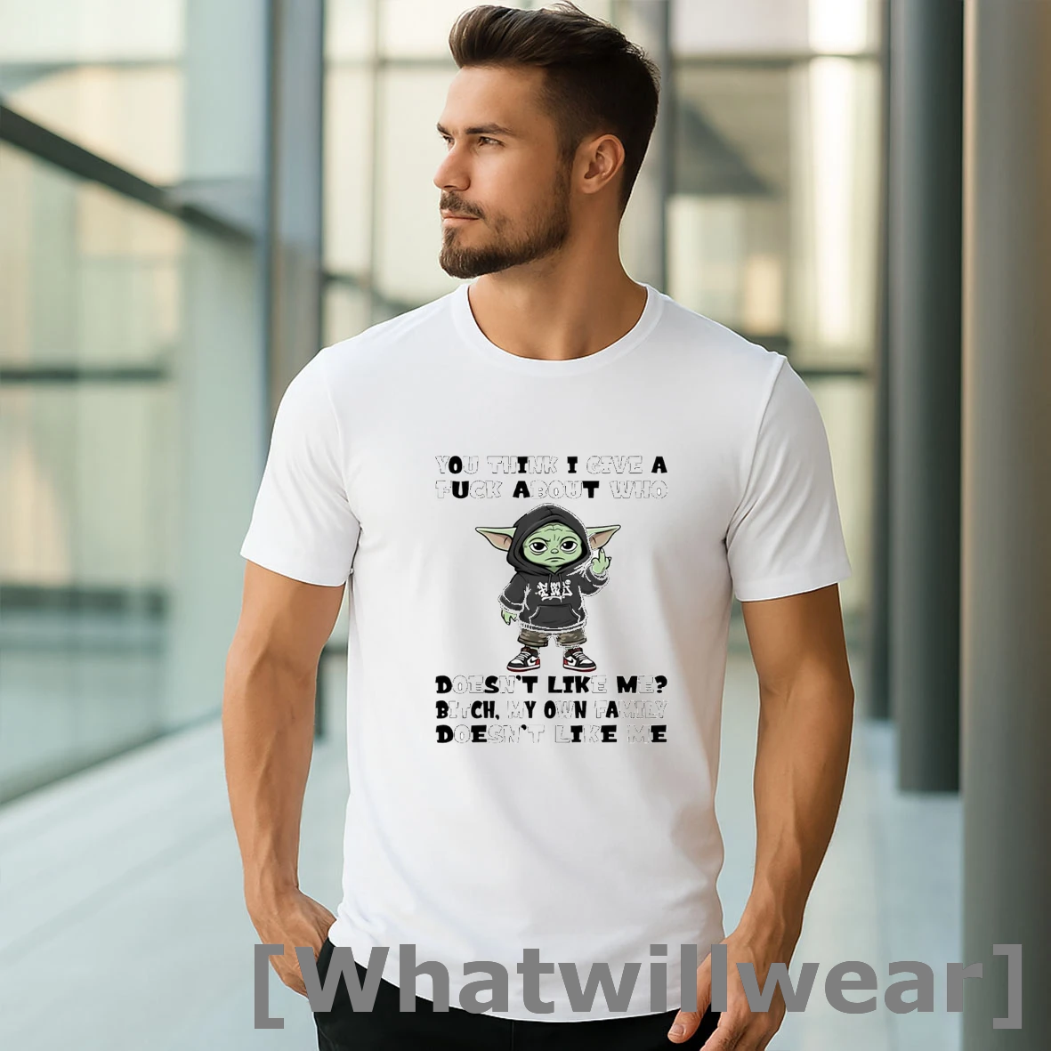 Official Yoda You Think I Give A Fuck About Who Doesnt Like Me Bitch Tshirts Sweater