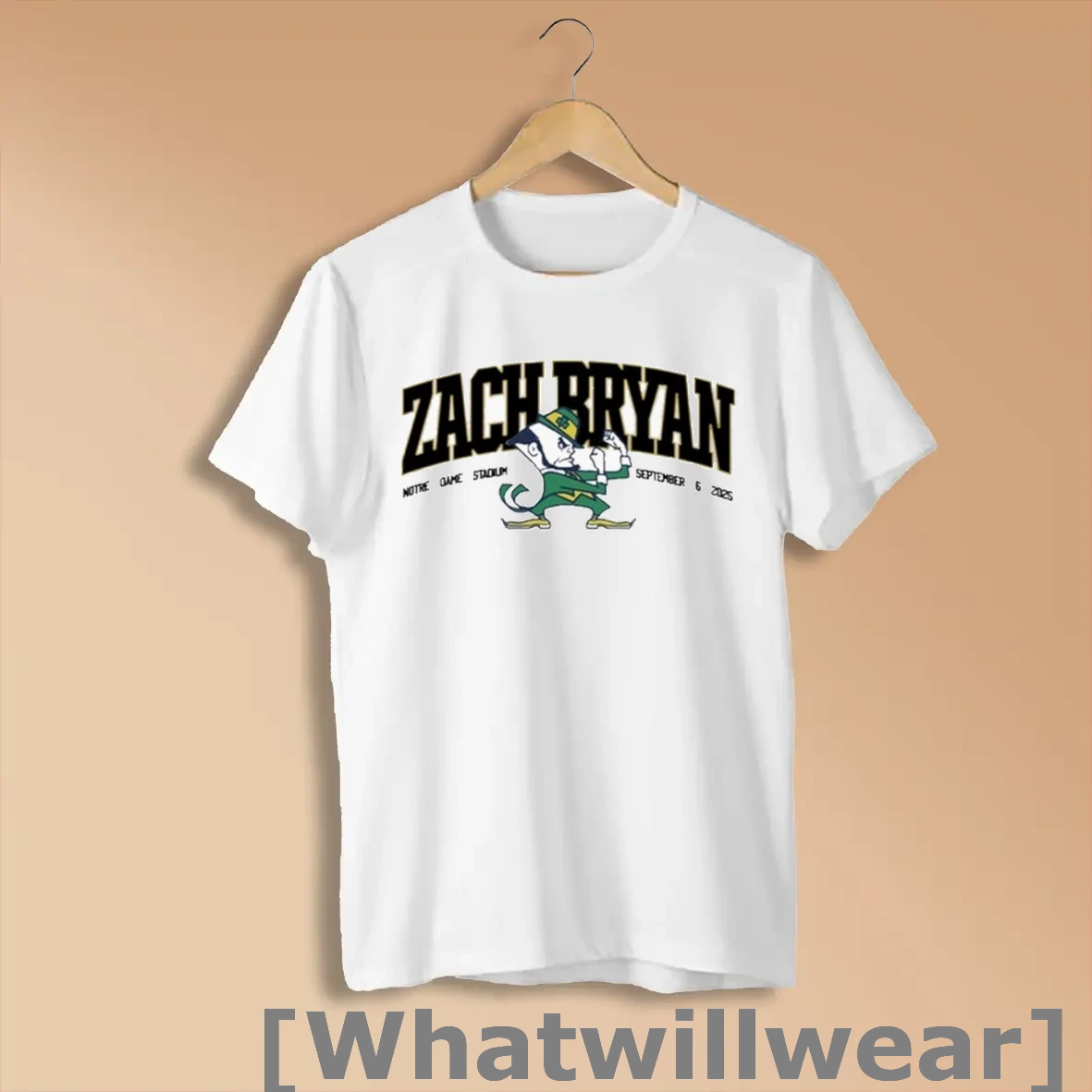 Official Zach Bryan Notre Dame Fighting Irish 09 06 2025 Stadium Mascot T Shirts Shirts
