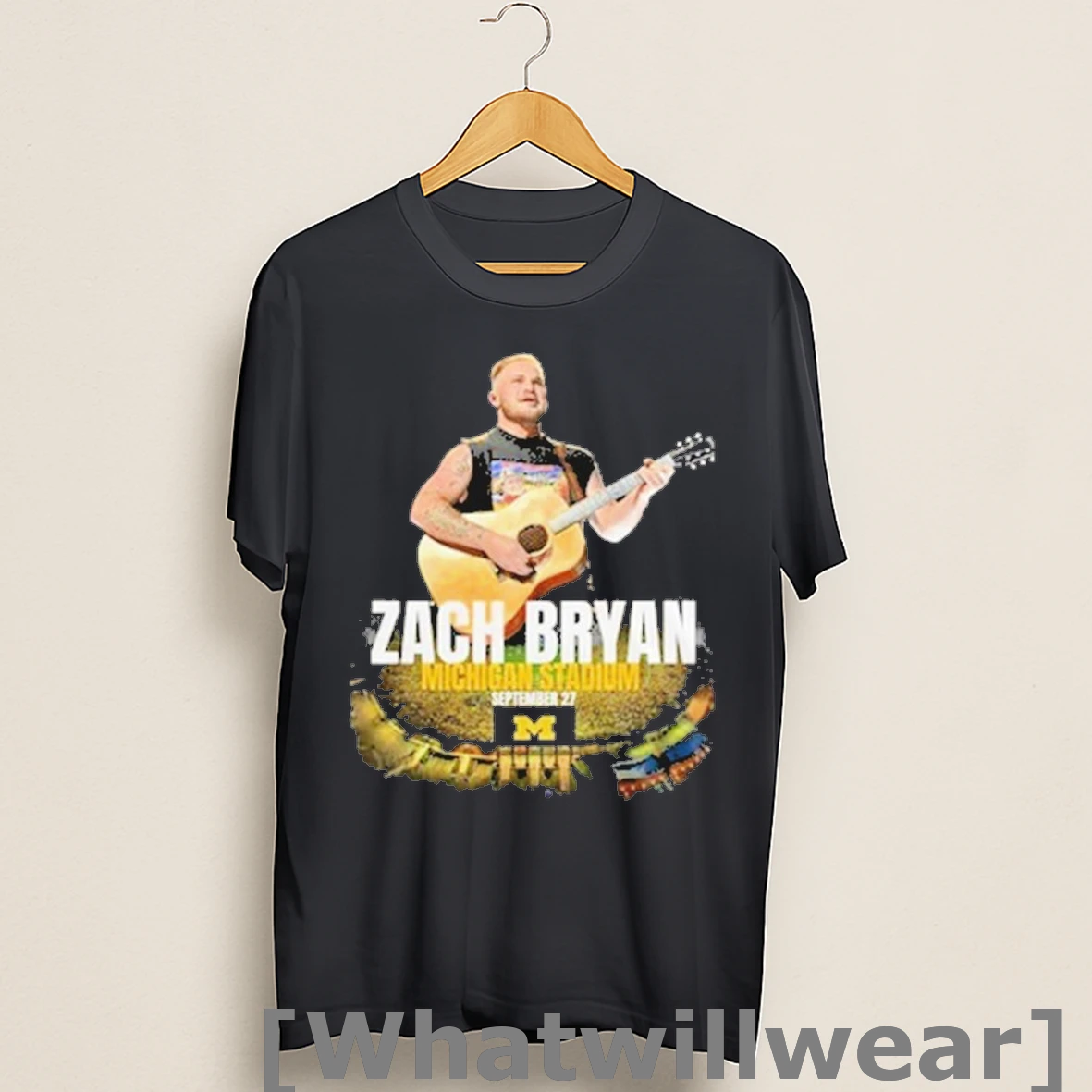 Official Zach Bryan X Michigan Wolverines The Quittin Time Tour 2025 Stadium Shirts