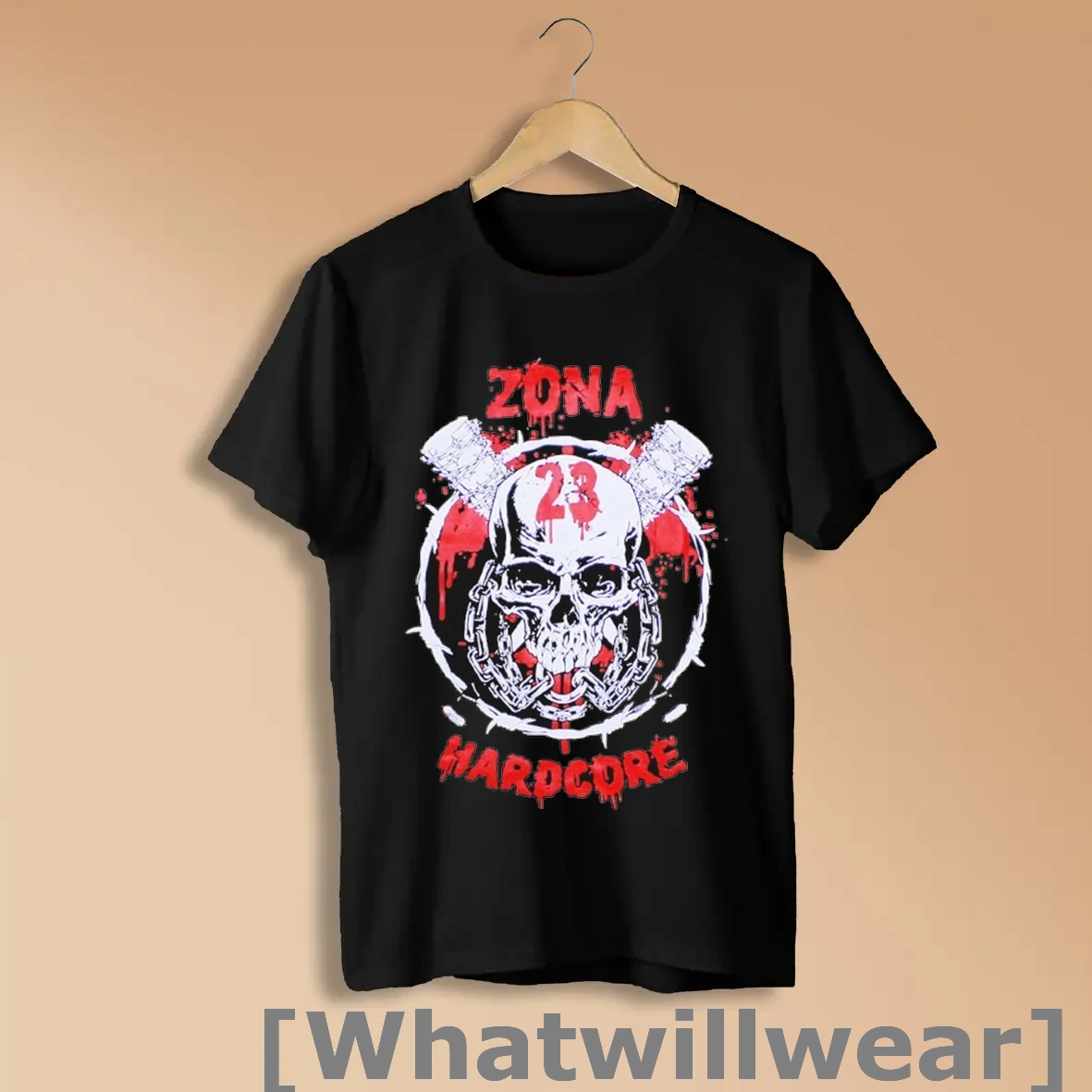 Official Zona 23 Hardcore Skull Logo T Shirts Shirts