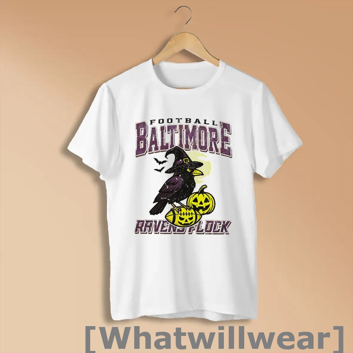 Official Xb3odbt7 Spooky Crow Witch Pumpkin Football Baltimore Ravens Flock Shirts