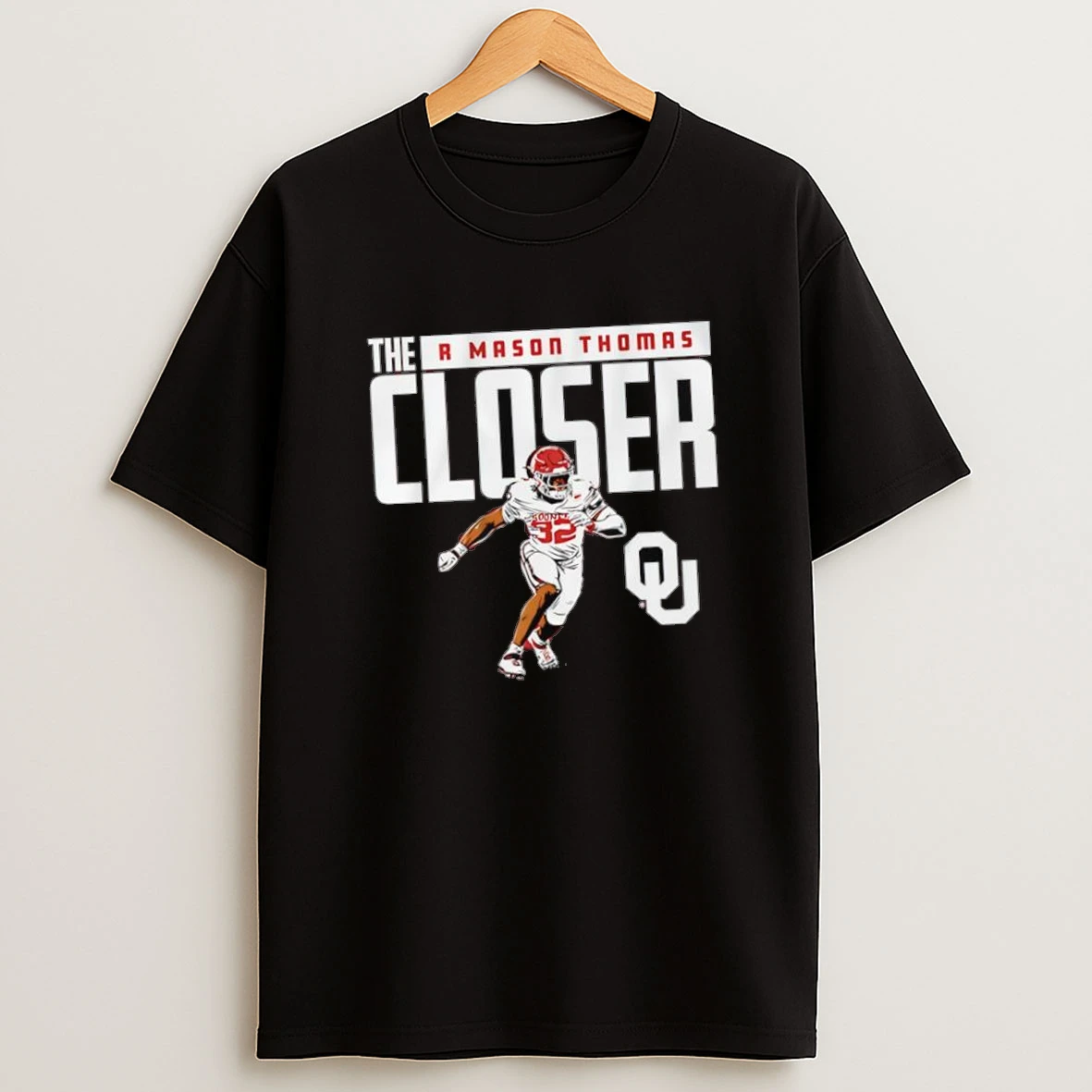 Oklahoma Football R Mason Thomas The Closer Logo Graphic Shirts