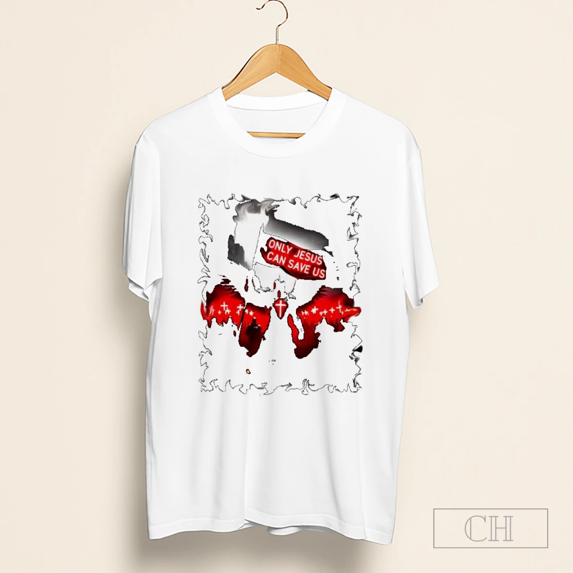 Only Jesus Can Save Us Warrior Angel Cross Christian Shirt