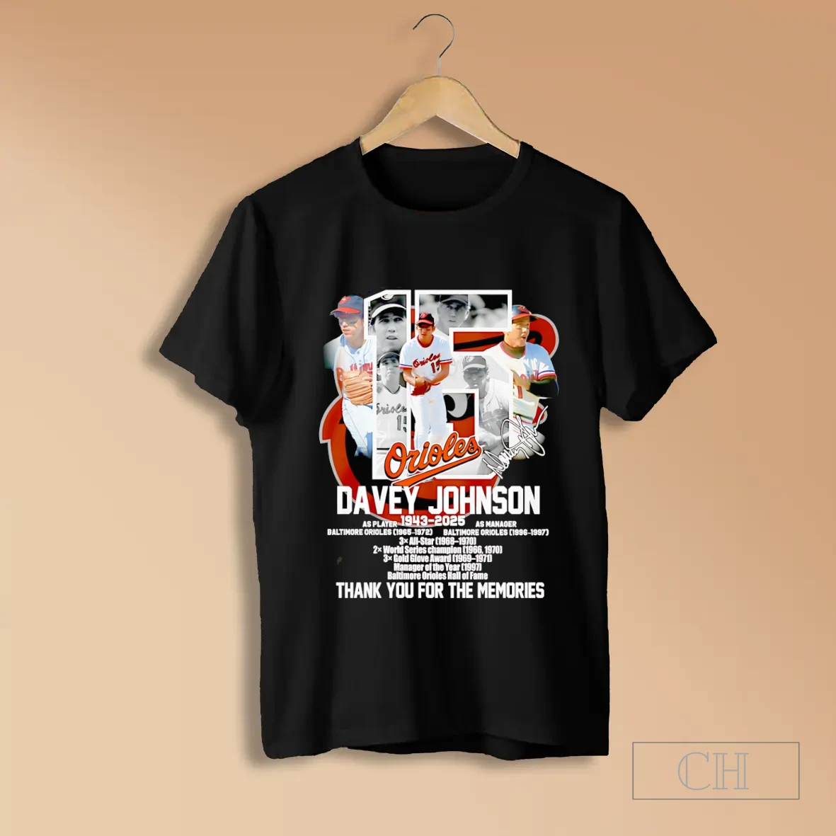 Orioles Davey Johnson 1943 2025 Thank You For The Memories T Shirt