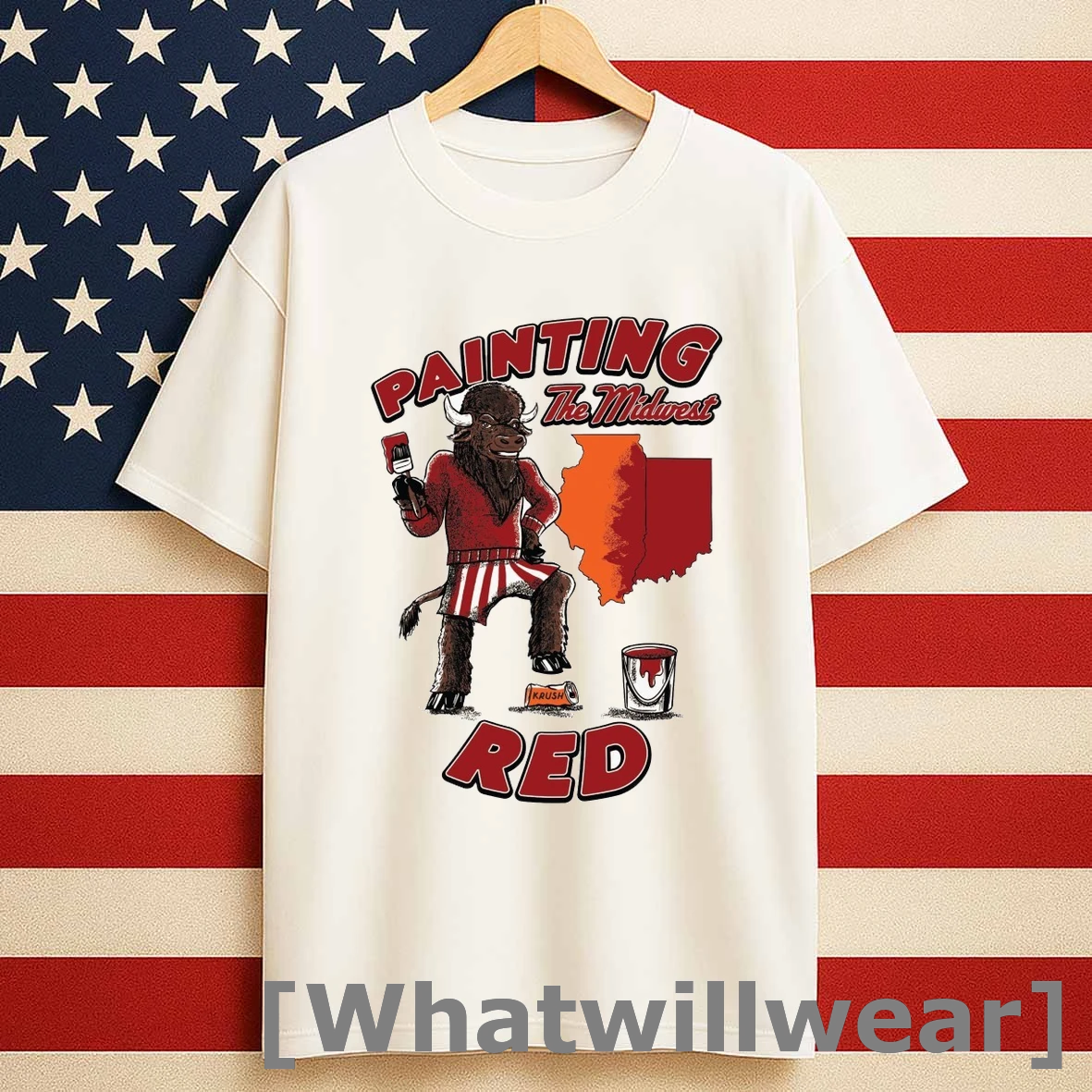 Painting The Midwest Red Indiana Hoosiers Win Illinois Fighting Illini Mascot Shirts