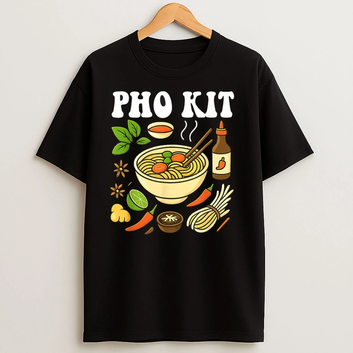 Pho Kit Funny Noodle Soup Pun Asian Food Cartoon Artwork Shirts
