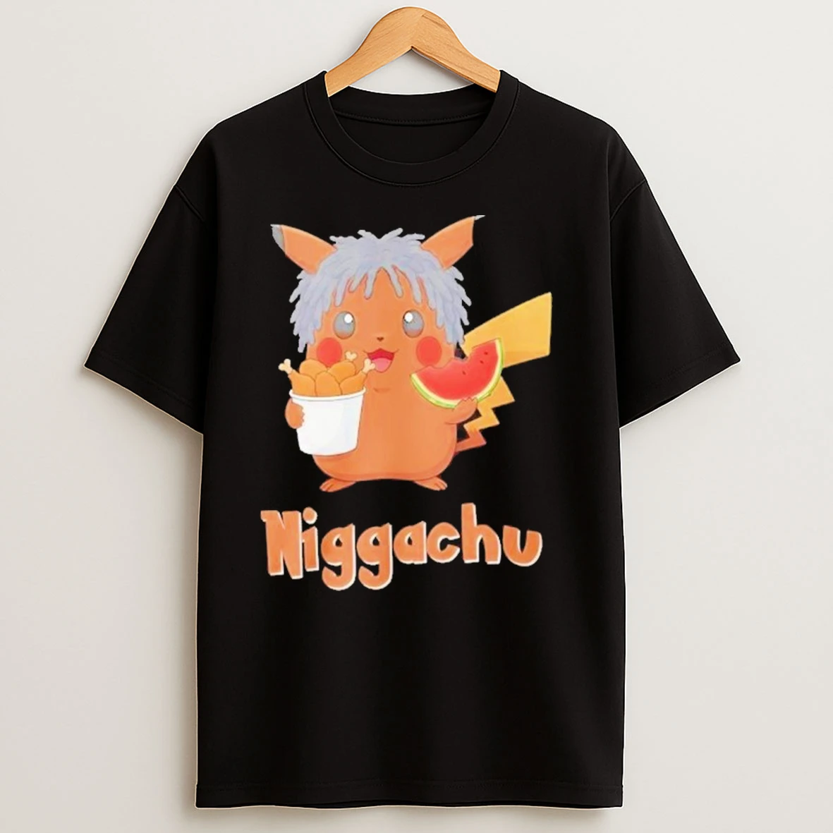 Pikachu Niggachu Pokemon Chicken Thighs And Watermelon Shirts