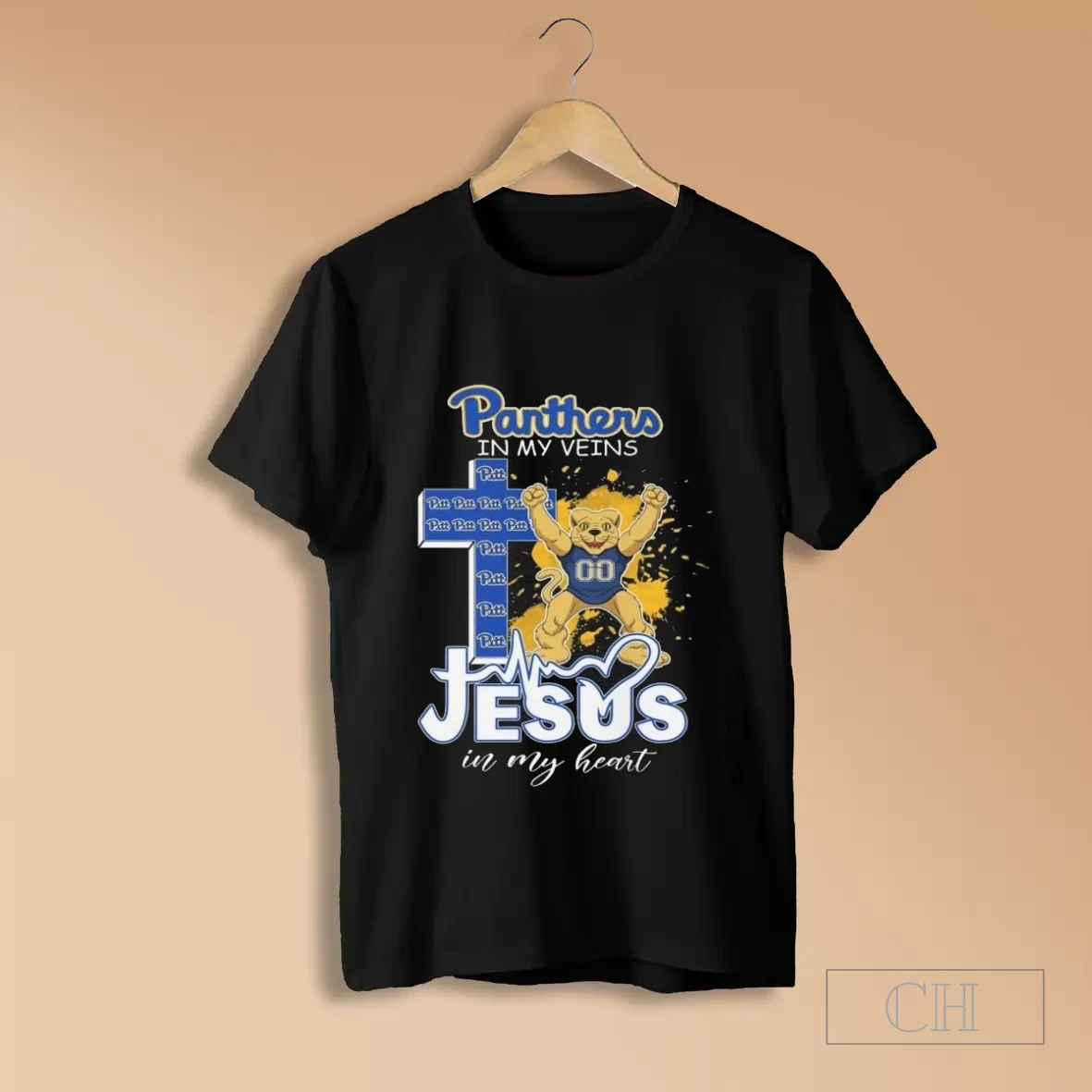 Pitt Panthers In My Veins Jesus In My Heart Mascot 2025 T Shirts