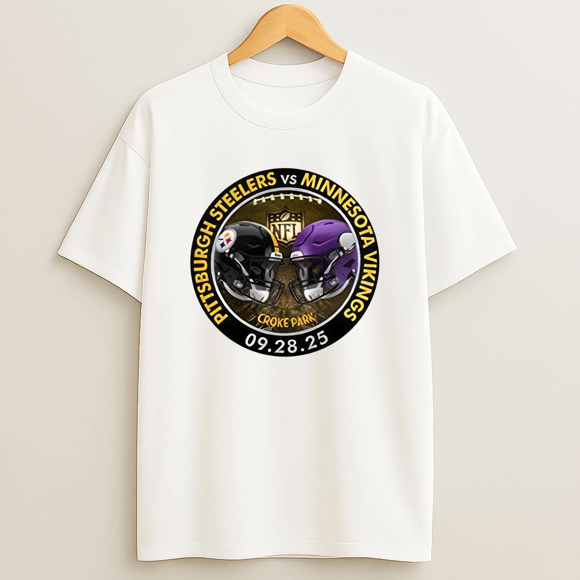Pittsburgh Steelers Vs Minnesota Vikings September 28 2025 Croke Park Dublin Ireland Coin Of The Game Shirts