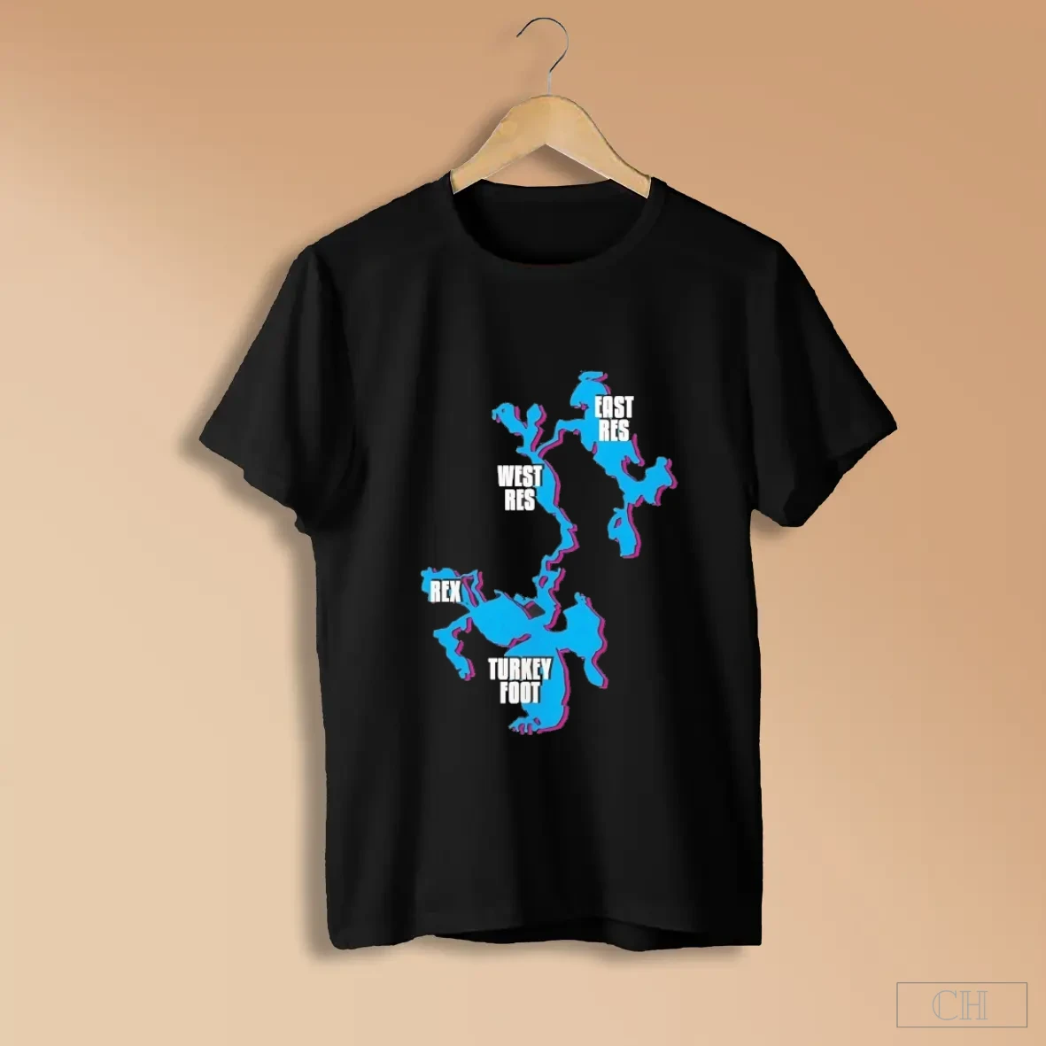 Portage Lakes Ohio Map East Lake West Res Rex Turkey Foot Shirts