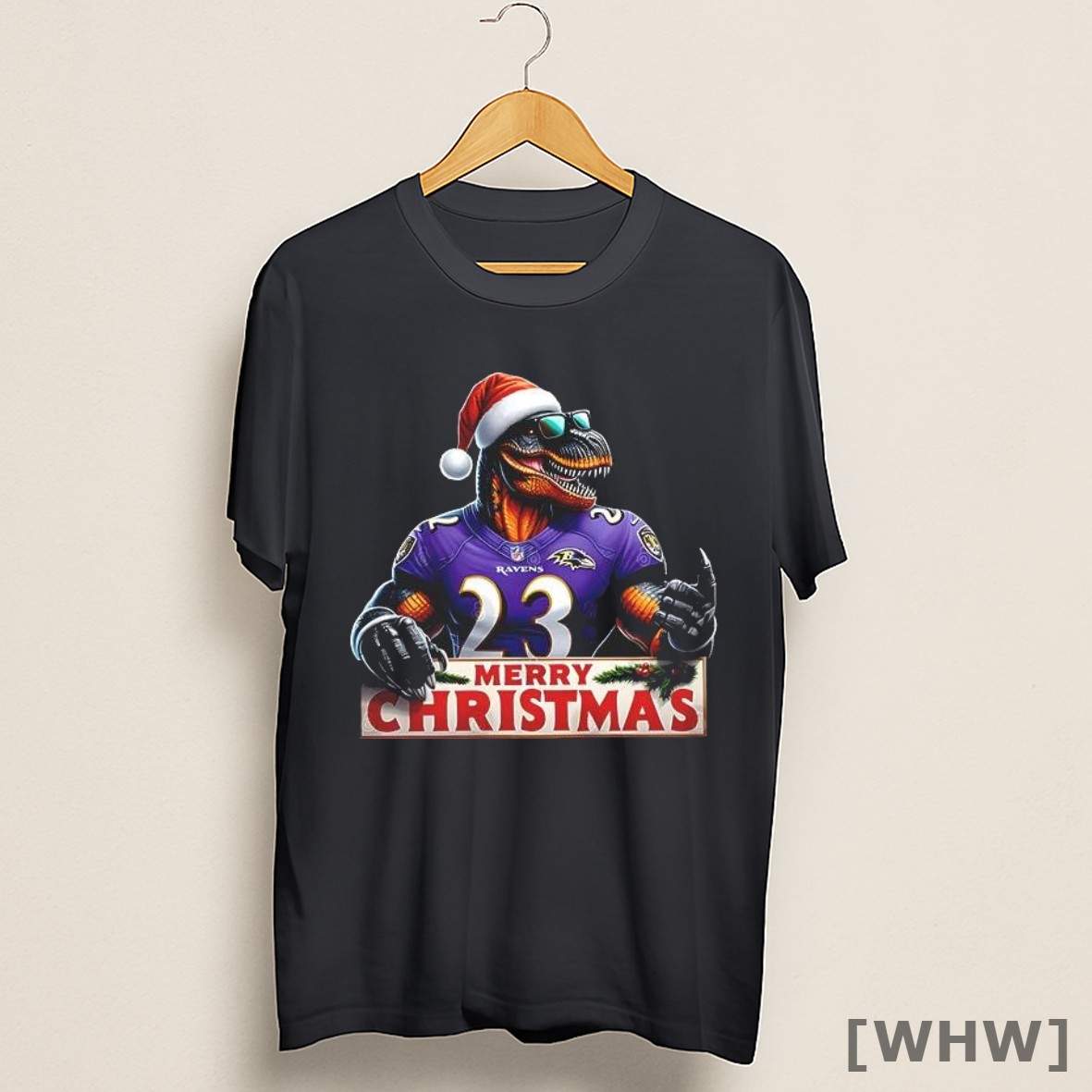Premium Merry Christmas Baltimore Ravens Dinosaur Santa T Rex Shirt