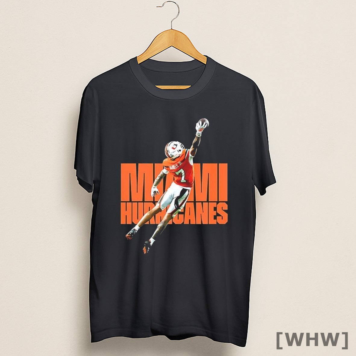 Premium Miami Hurricanes Football Player Catching Ball Against Notre Dame Game Day Shirt