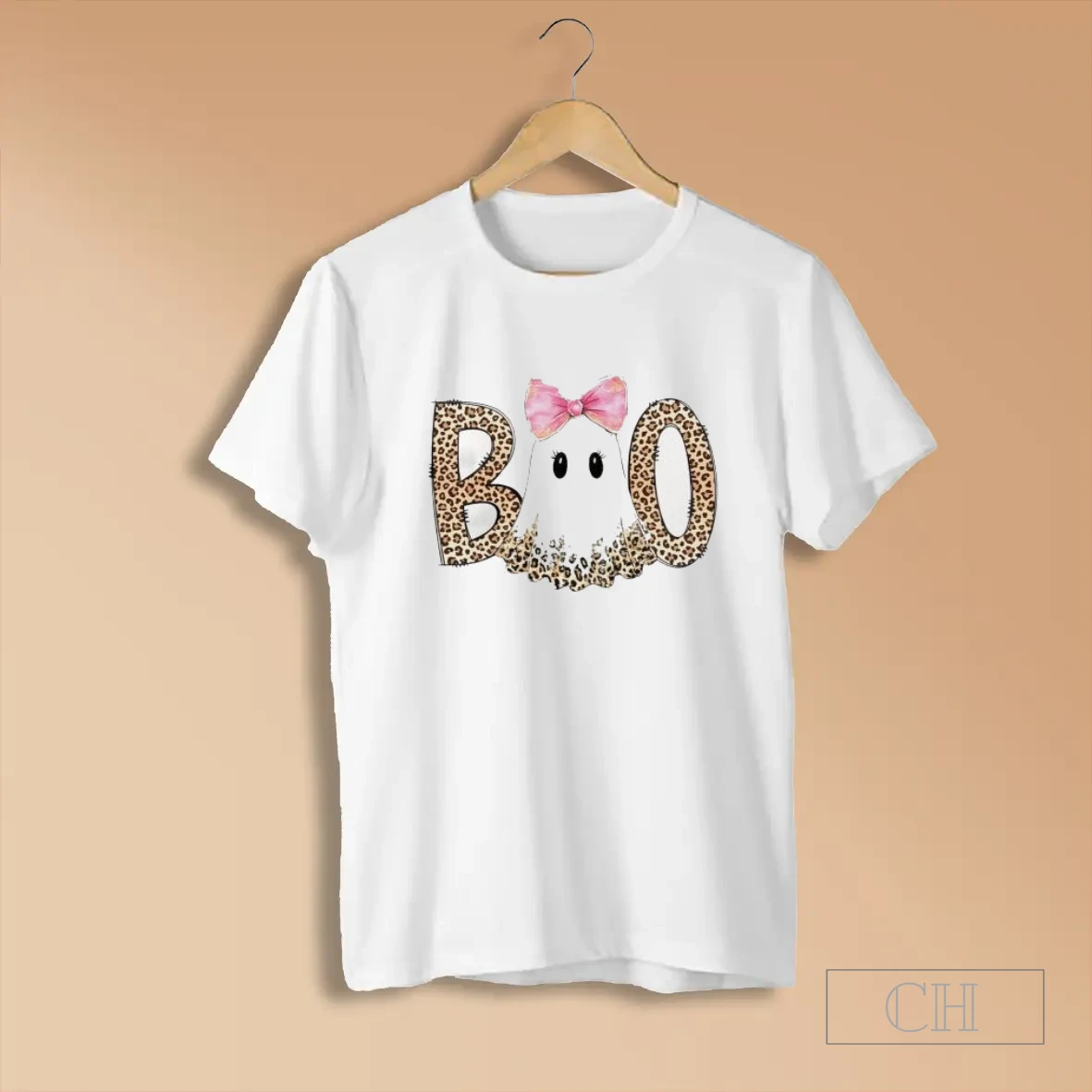Preppy Ghost Boo Leopard Spooky Coquette Happy Halloween T Shirts