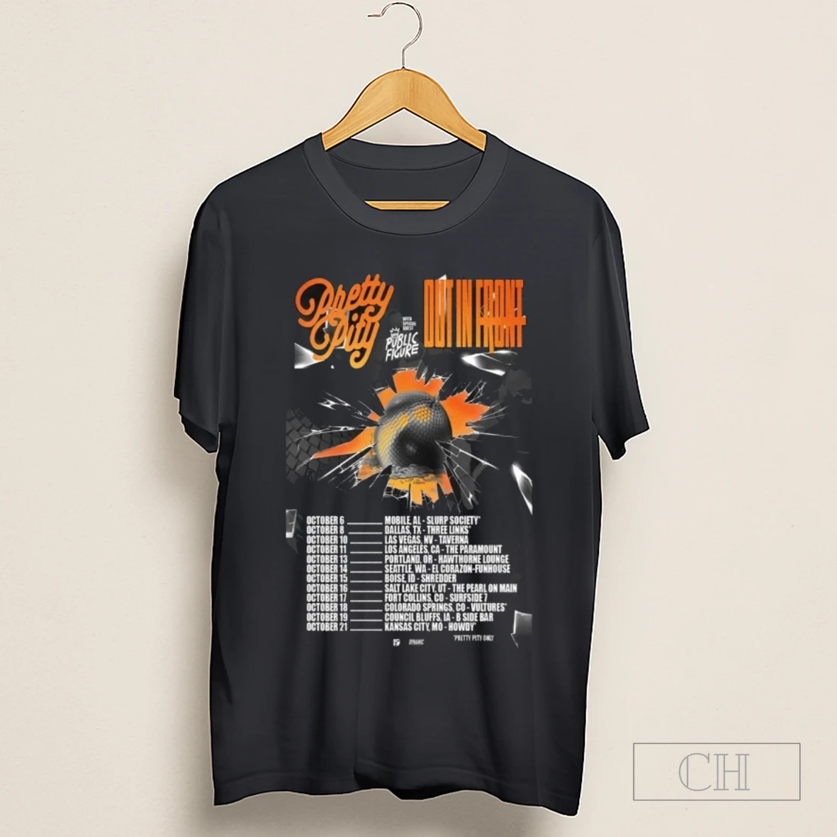 Pretty Pity X Out In Front October 2025 Tour Dates S Shirt