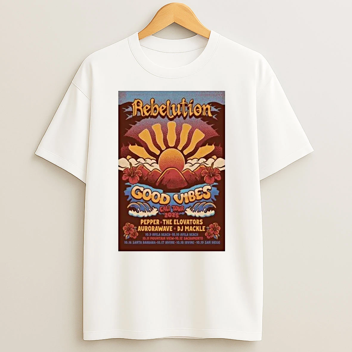Rebelution Good Vibes Cali Tour 2025 Shirts