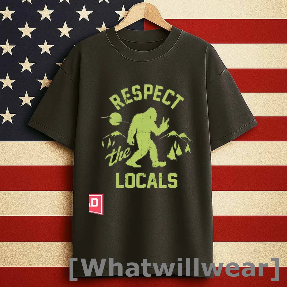 Bigfoot Graphic T Shirt Respect The Locals