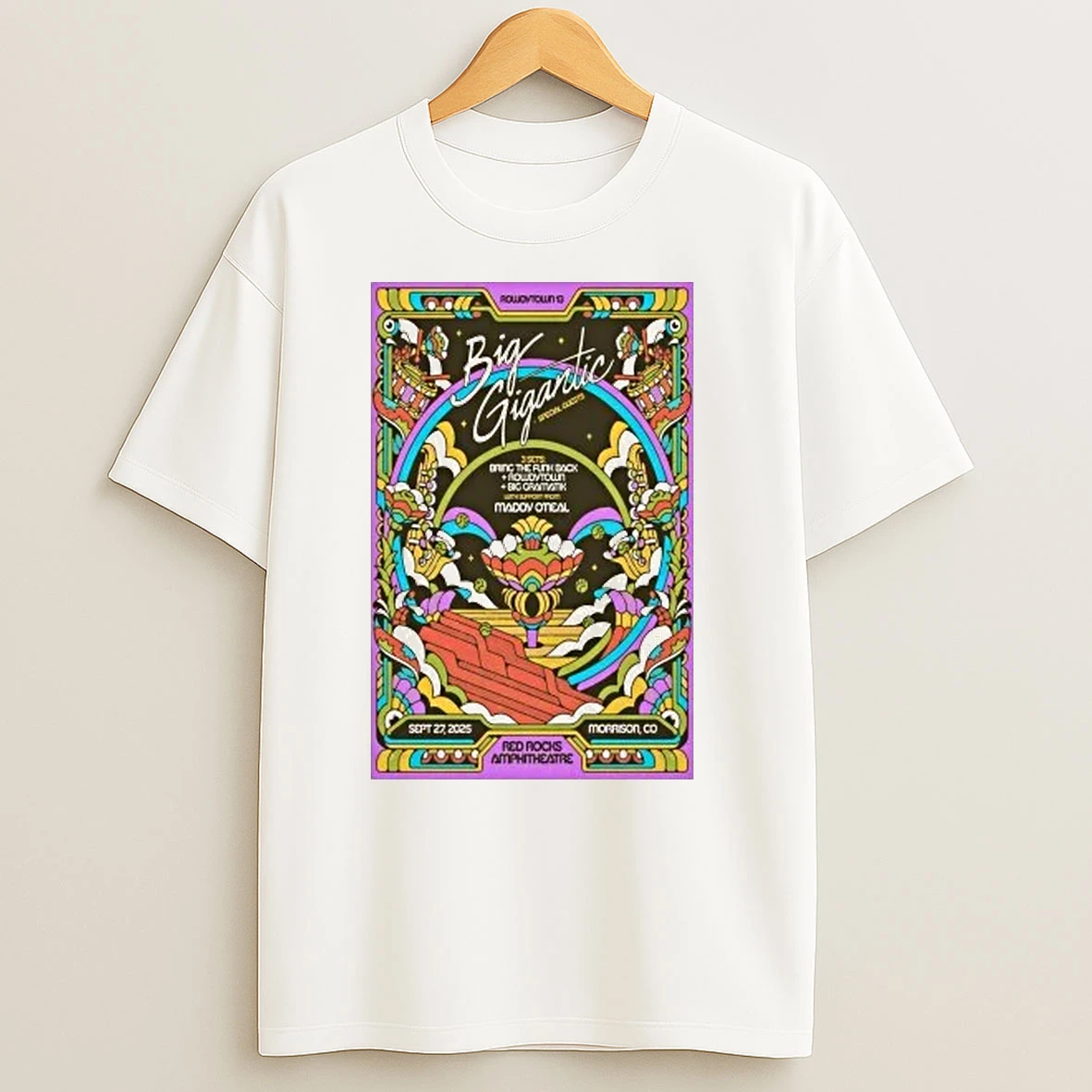Rowdytown 13 Big Gigantic Sept 27 2025 At Red Rocks Amphitheatre Morrison Colorado Shirts