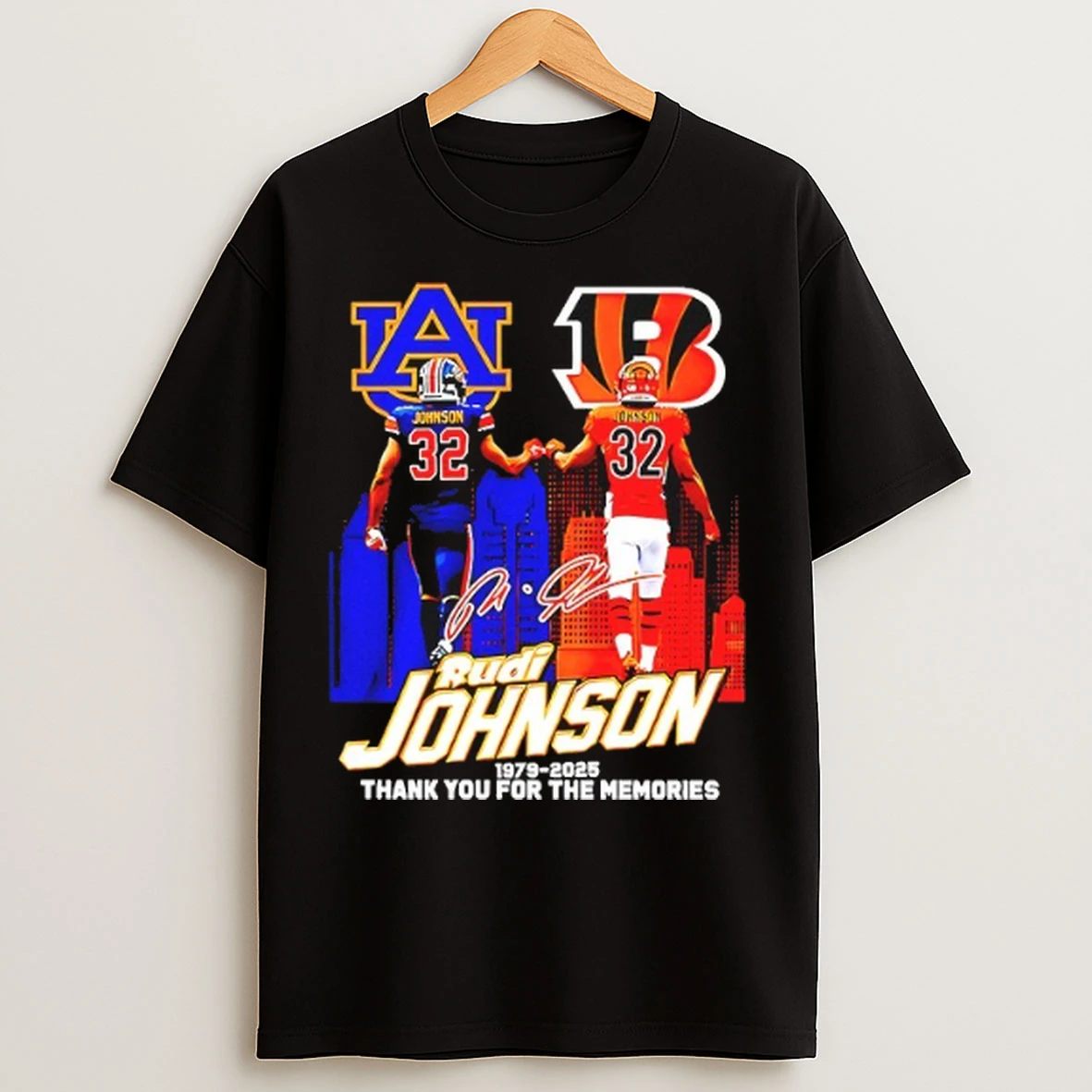 Rudi Johnson 1979 2025 Thank You For The Memories Sigantures T Shirts