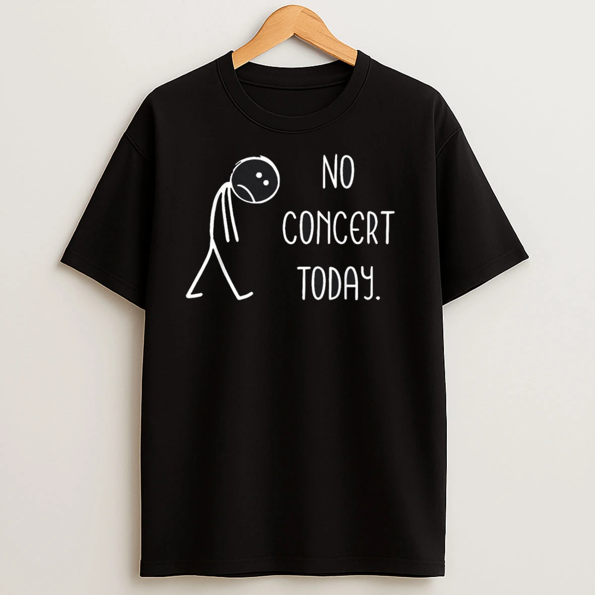 Sad Stick Figure Music Concert Lovers No Concert Today Shirts