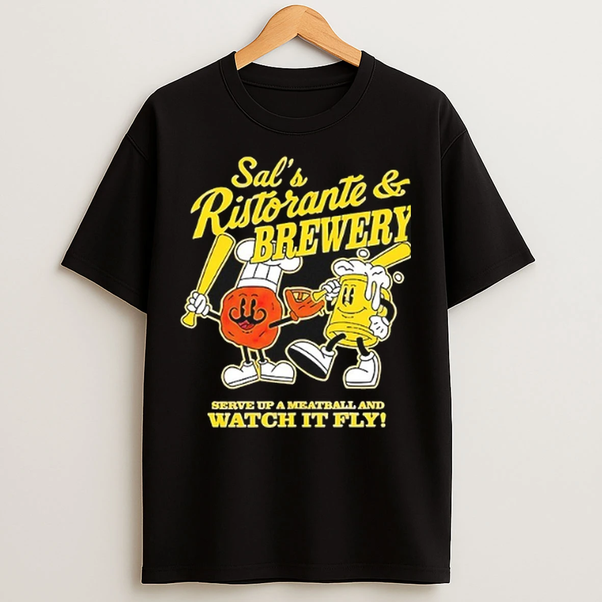 Sals Ristorante And Brewery Serve Up A Meatball And Watch It Fly T Shirts