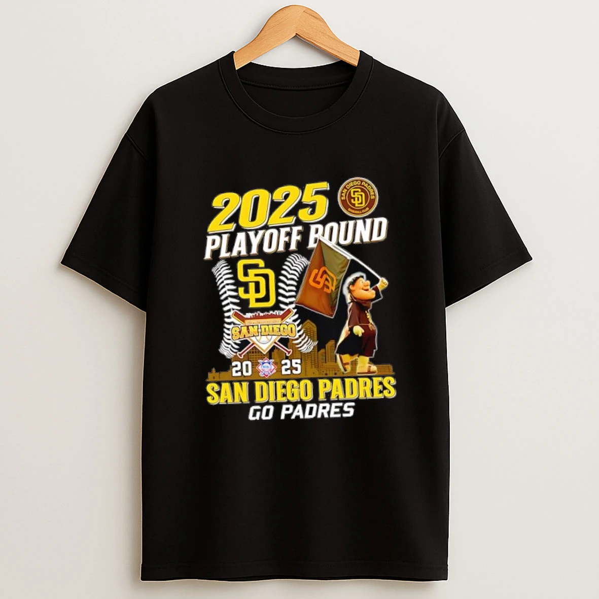 San Diego Padres Swinging Friar Mascot 2025 Playoff Bound Go Padres Logo Shirts