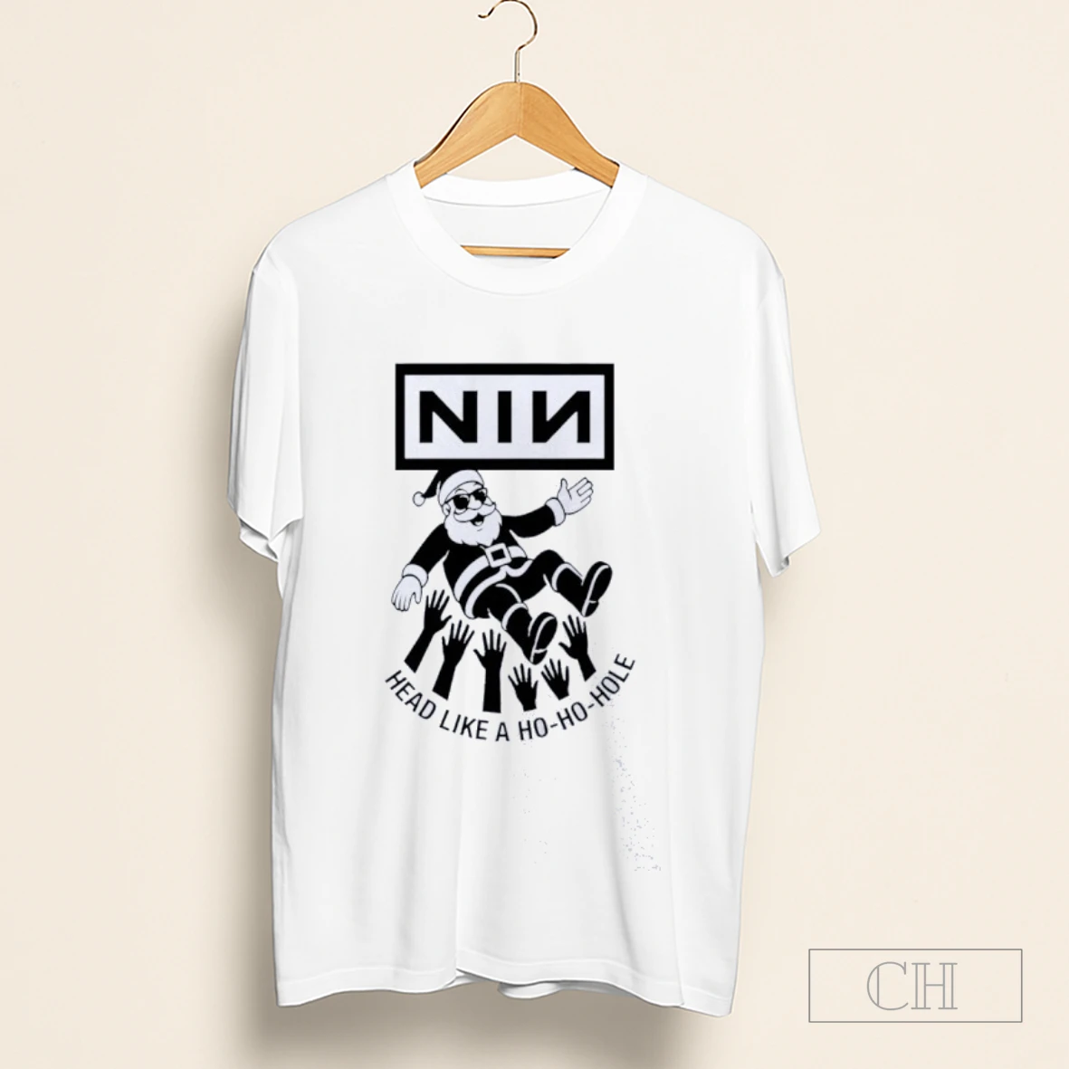 Santa Claus Nin Head Like A Ho Ho Hoe Christmas Shirt