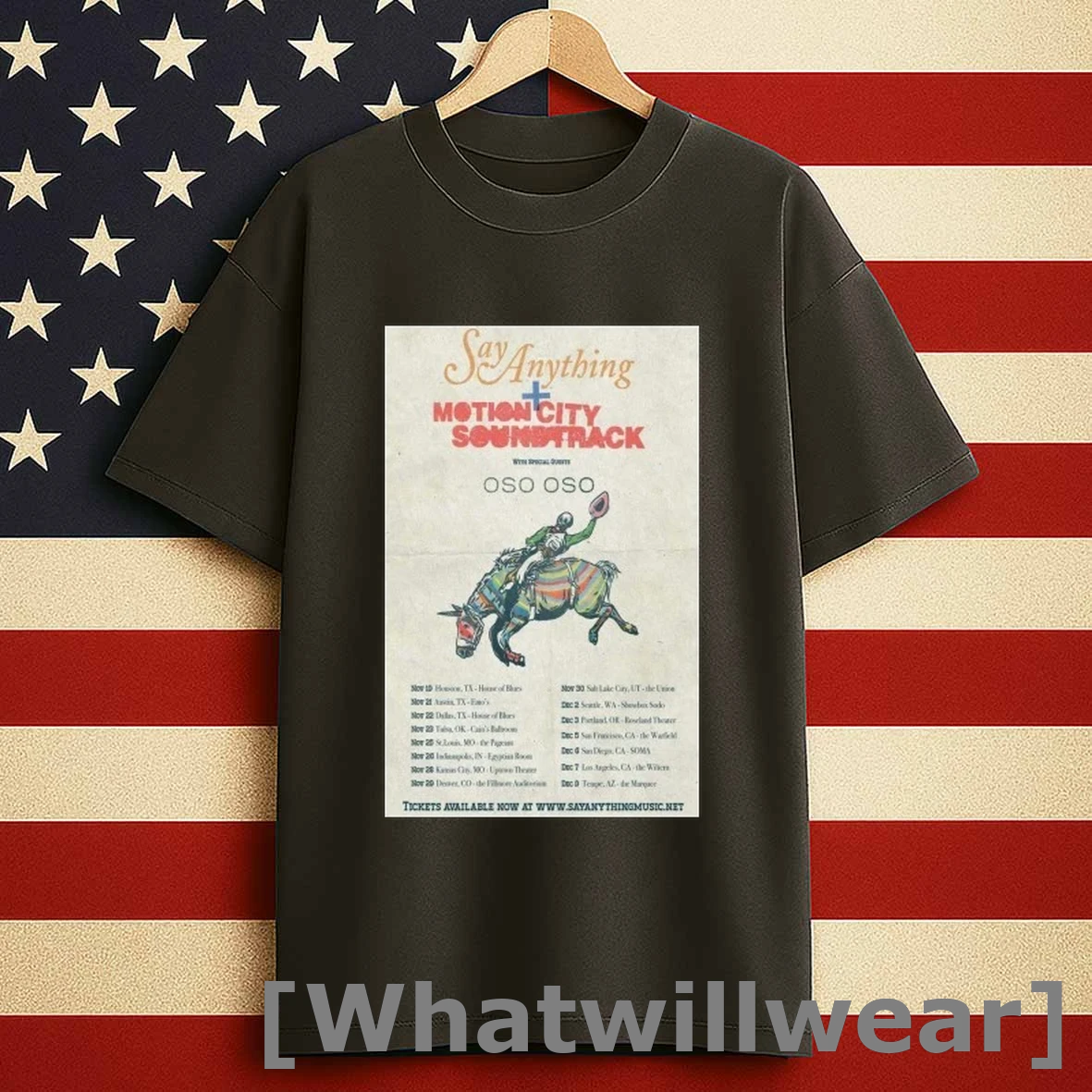 Say Anything Motion City Soundtrack Fall Tour 2025 Shirts