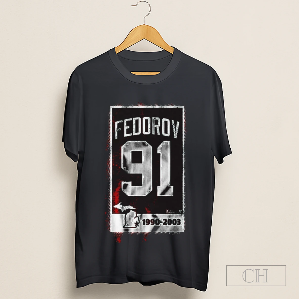 Sergei Fedorov 91 Banner Cska Moscow Hockey 1990 2003 Shirt