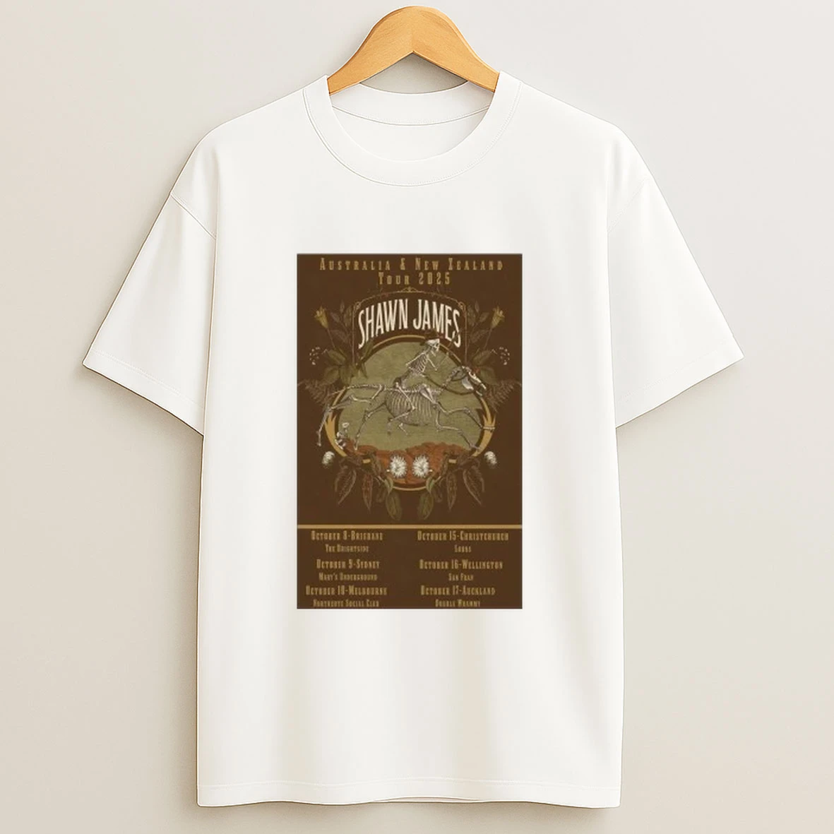 Shawn James October Tour Australia New Zealand 2025 Shirts