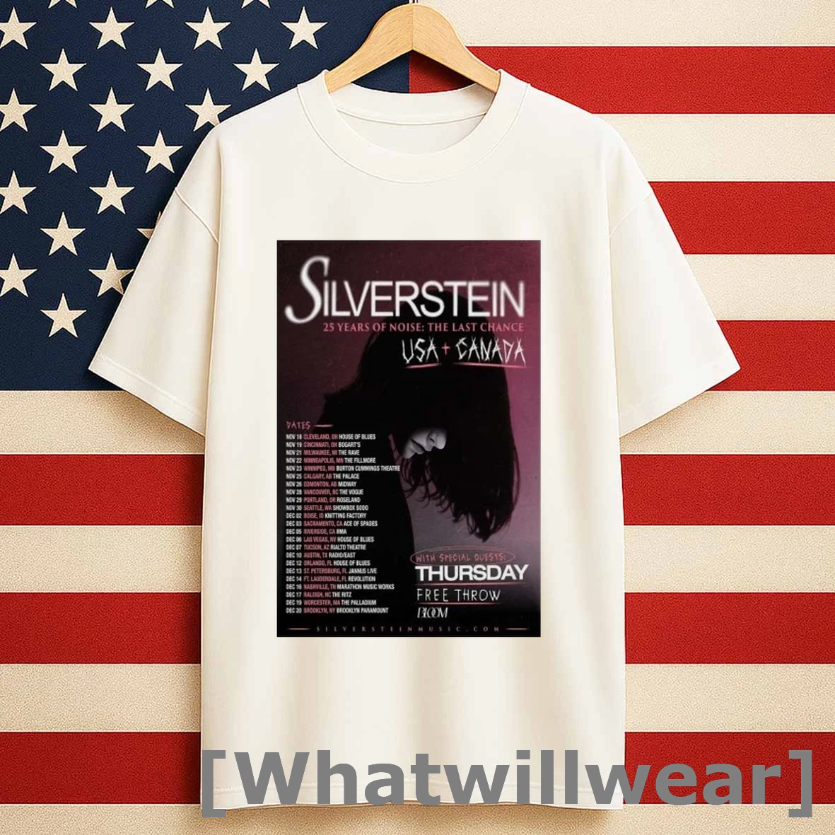 Silverstein Tour America Canada 2025 Shirts