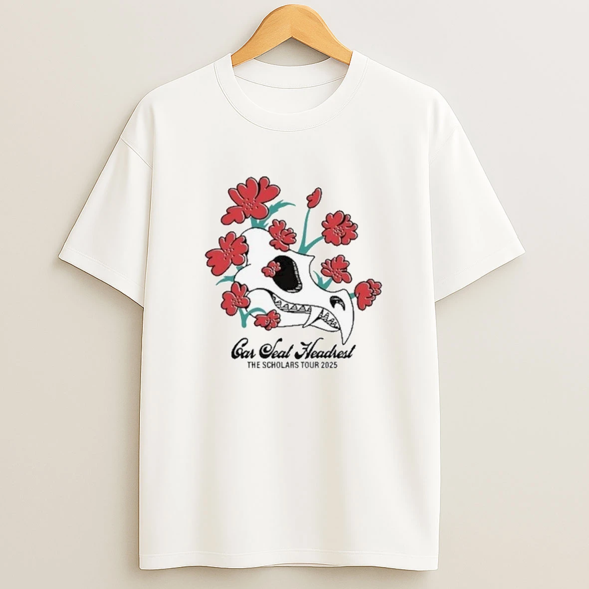 Skull And Flowers Car Seat Headrest The Scholars 2025 Tour Shirts