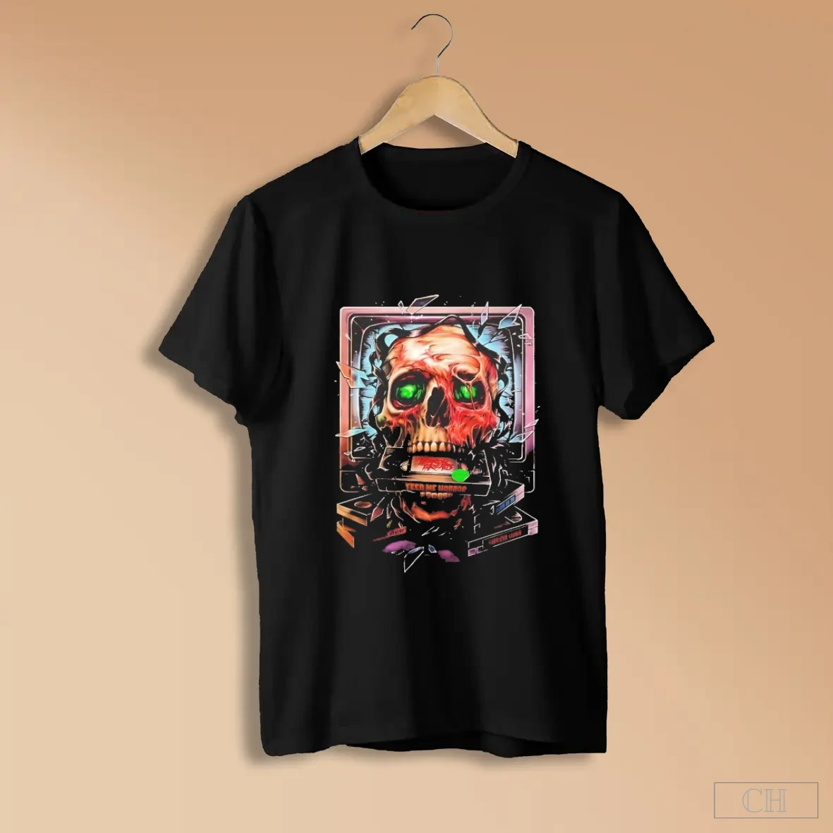 Skull Video Feed Me Horror Halloween Shirts