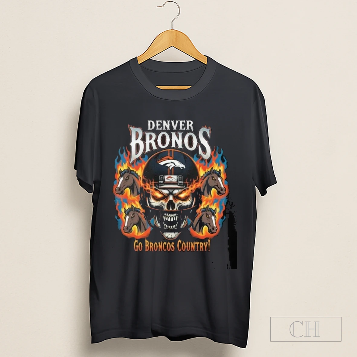 Skull X Denver Broncos Go Broncos Country Shirt