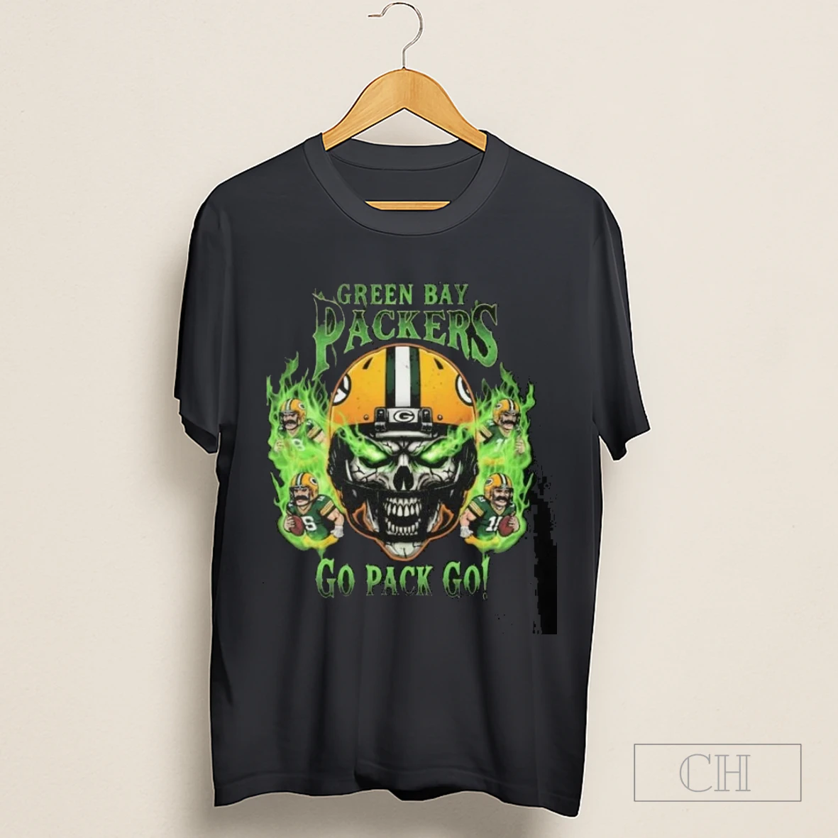 Skull X Green Bay Packers Go Pack Go Shirt