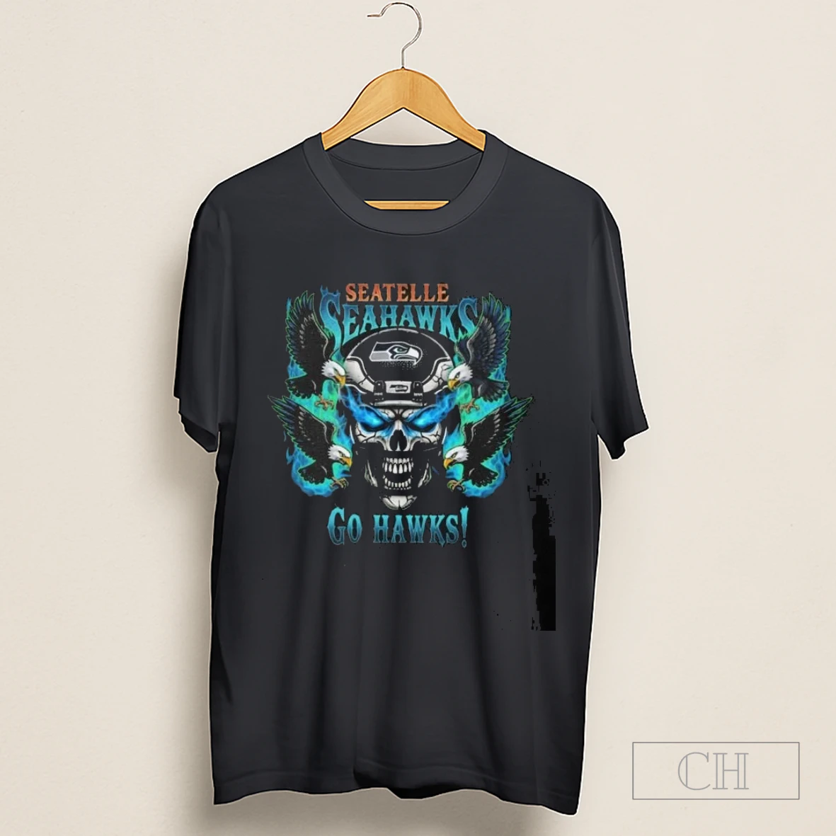 Skull X Seattle Seahawks Go Hawks Shirt